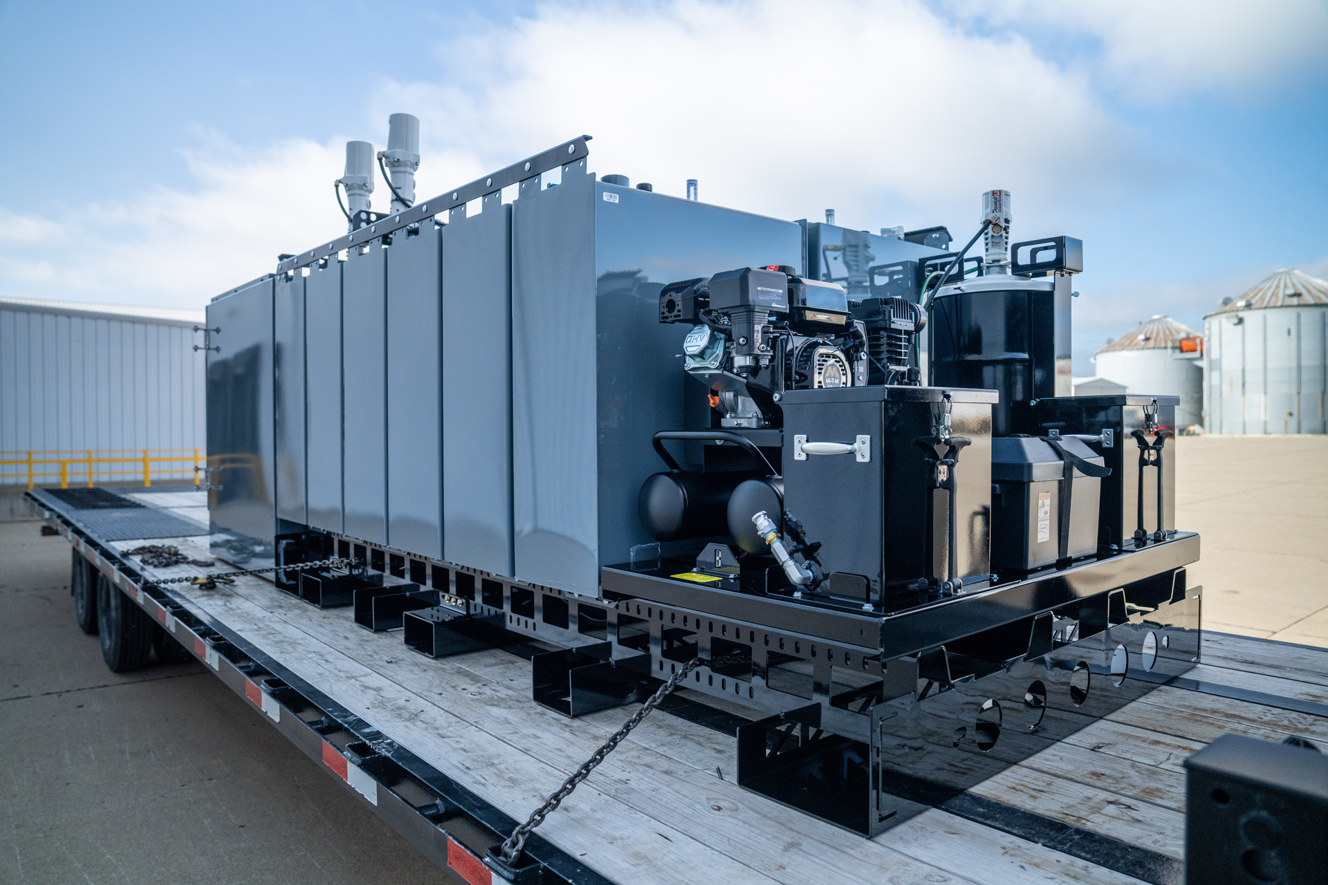 Lube Skid Mounted on a Flatbed Trailer